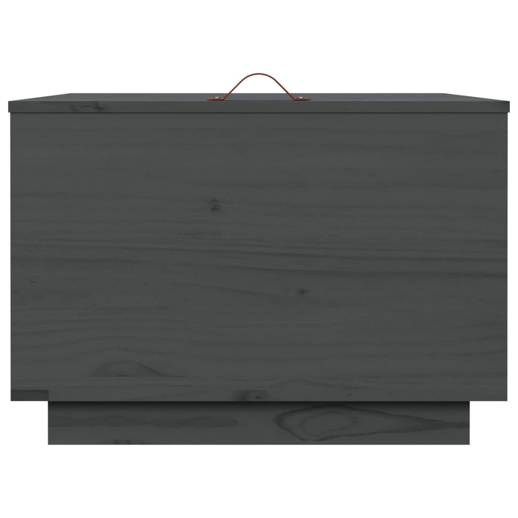 Boîtes de rangement et couvercles 3 pcs Gris Bois massif de pin
