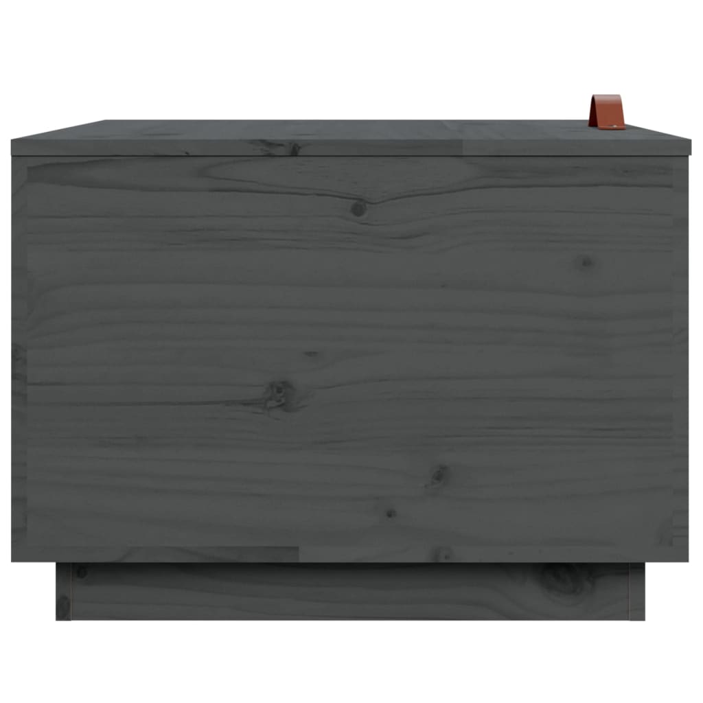 Boîtes de rangement et couvercles 3 pcs Gris Bois massif de pin