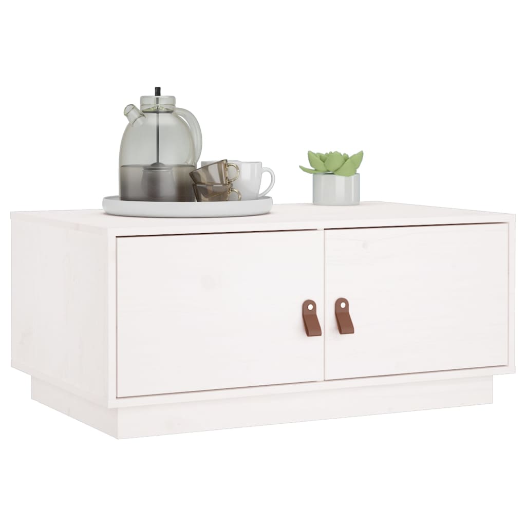 Table basse Blanc 80x50x35 cm Bois massif de pin - XIOS