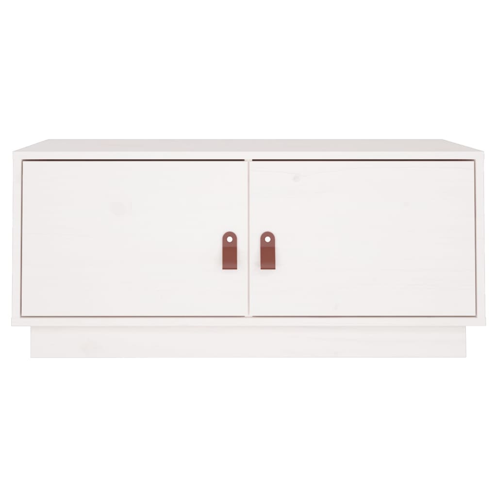 Table basse Blanc 80x50x35 cm Bois massif de pin - XIOS