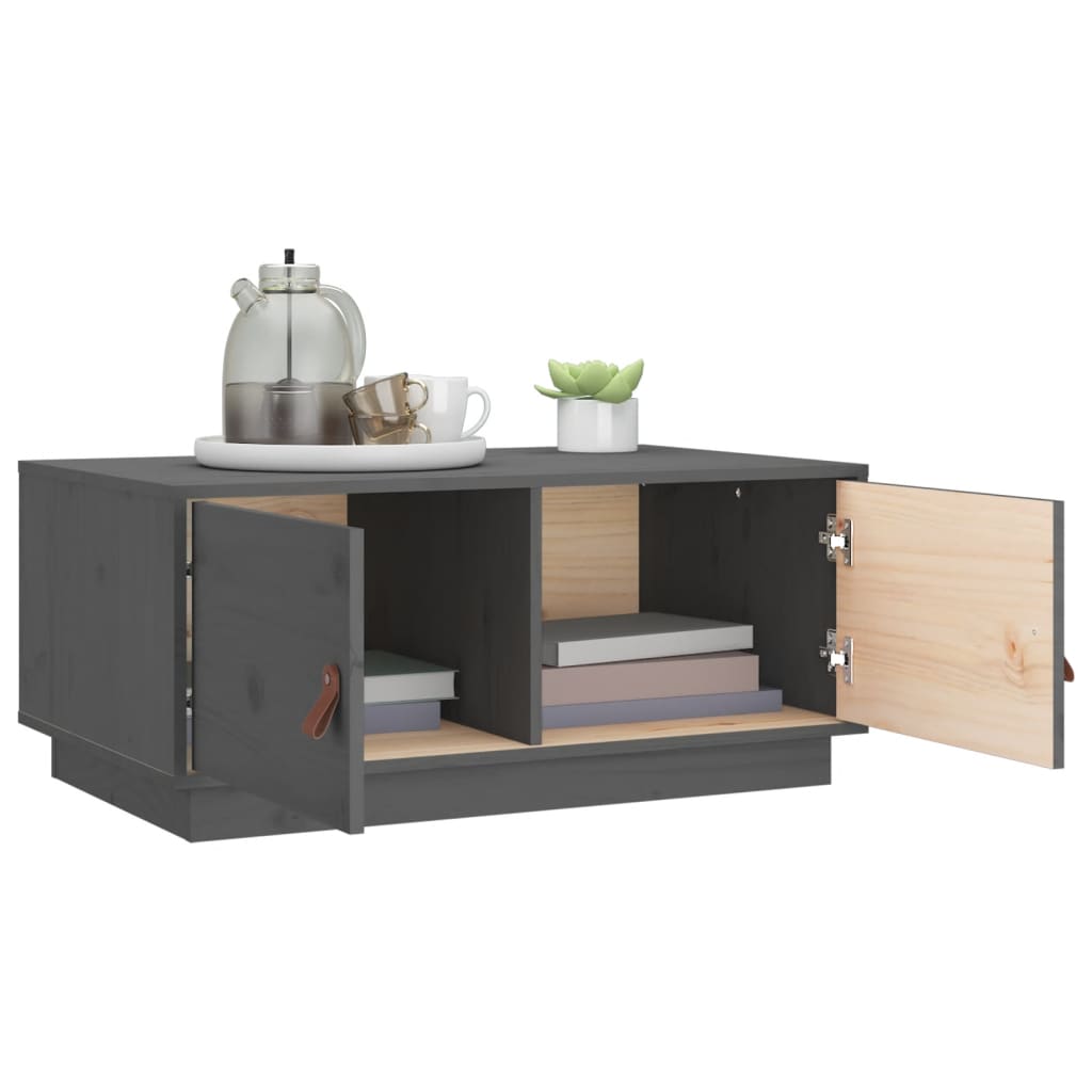 Table basse Gris 80x50x35 cm Bois massif de pin - XIOS