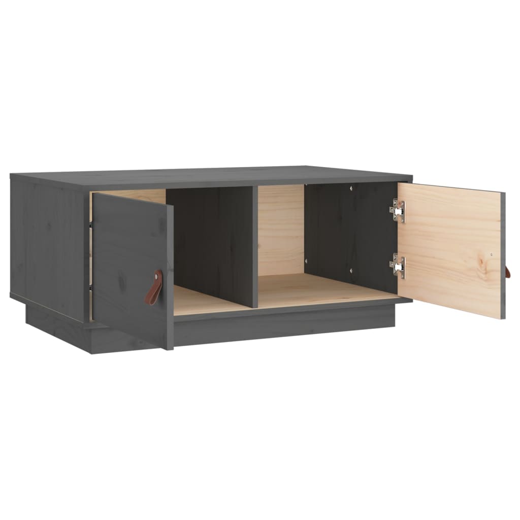 Table basse Gris 80x50x35 cm Bois massif de pin - XIOS