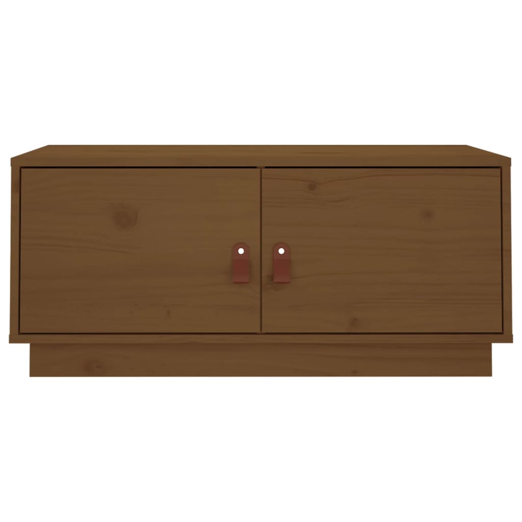 Table basse Marron miel 80x50x35 cm Bois massif de pin - XIOS