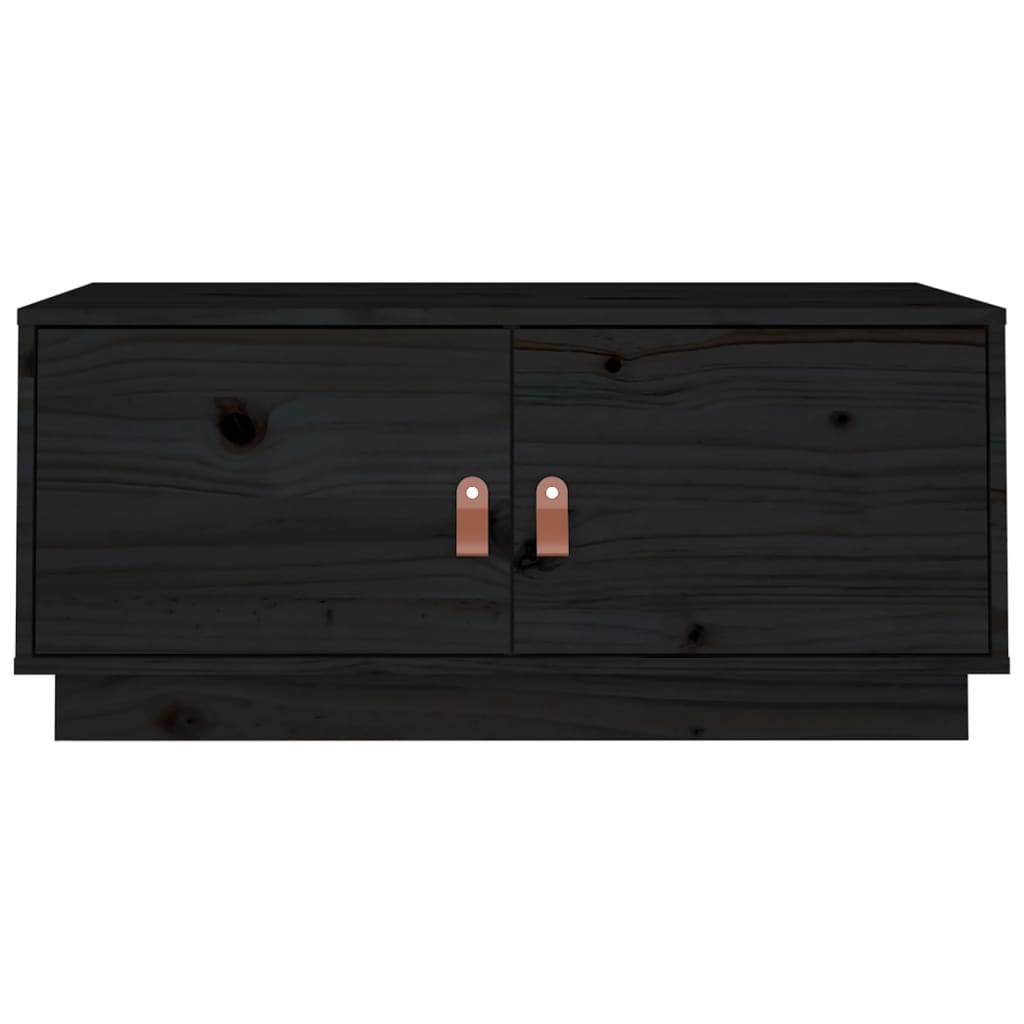 Table basse Noir 80x50x35 cm Bois massif de pin - XIOS