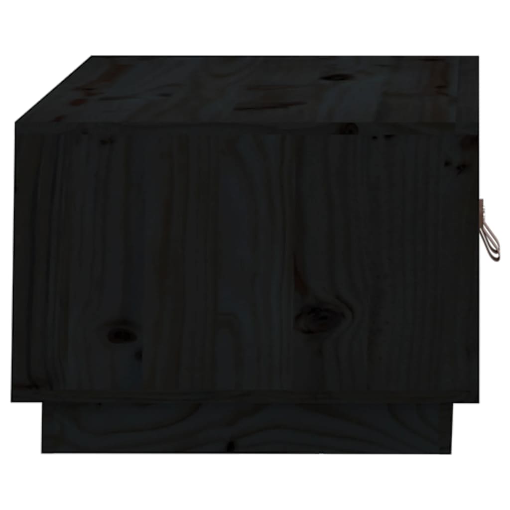 Table basse Noir 80x50x35 cm Bois massif de pin - XIOS