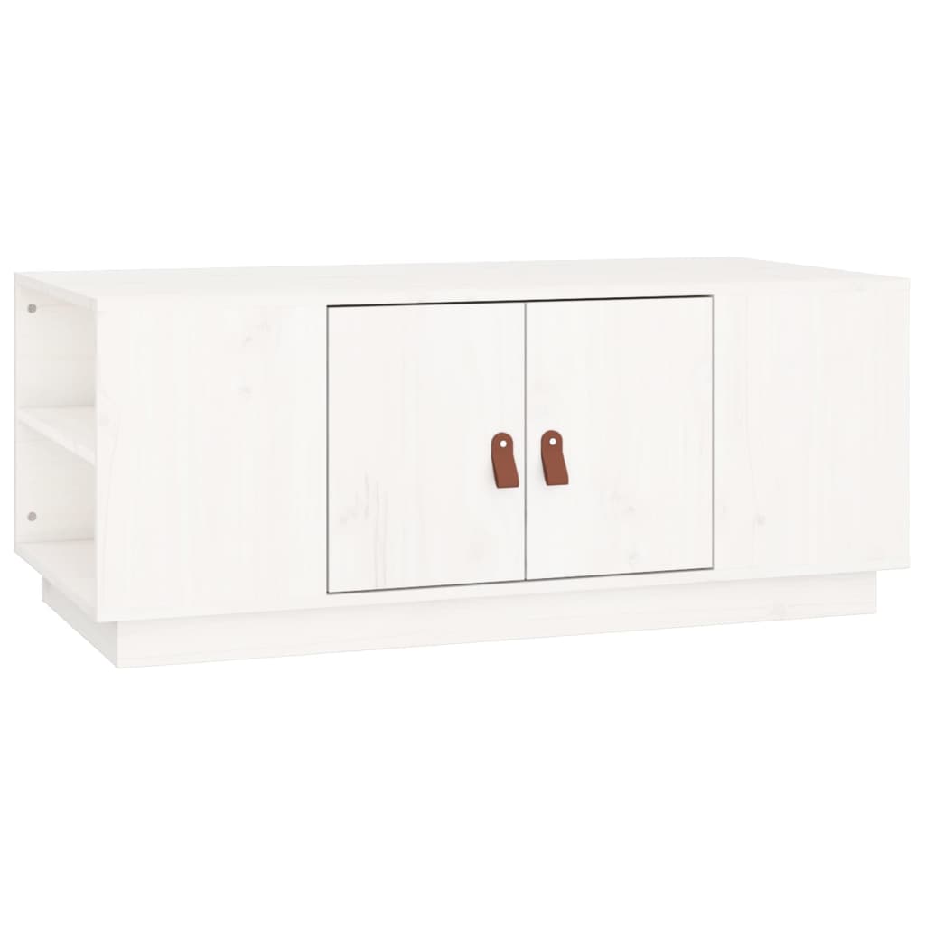 Table basse Blanc 100x50x41 cm Bois massif de pin - XIOS