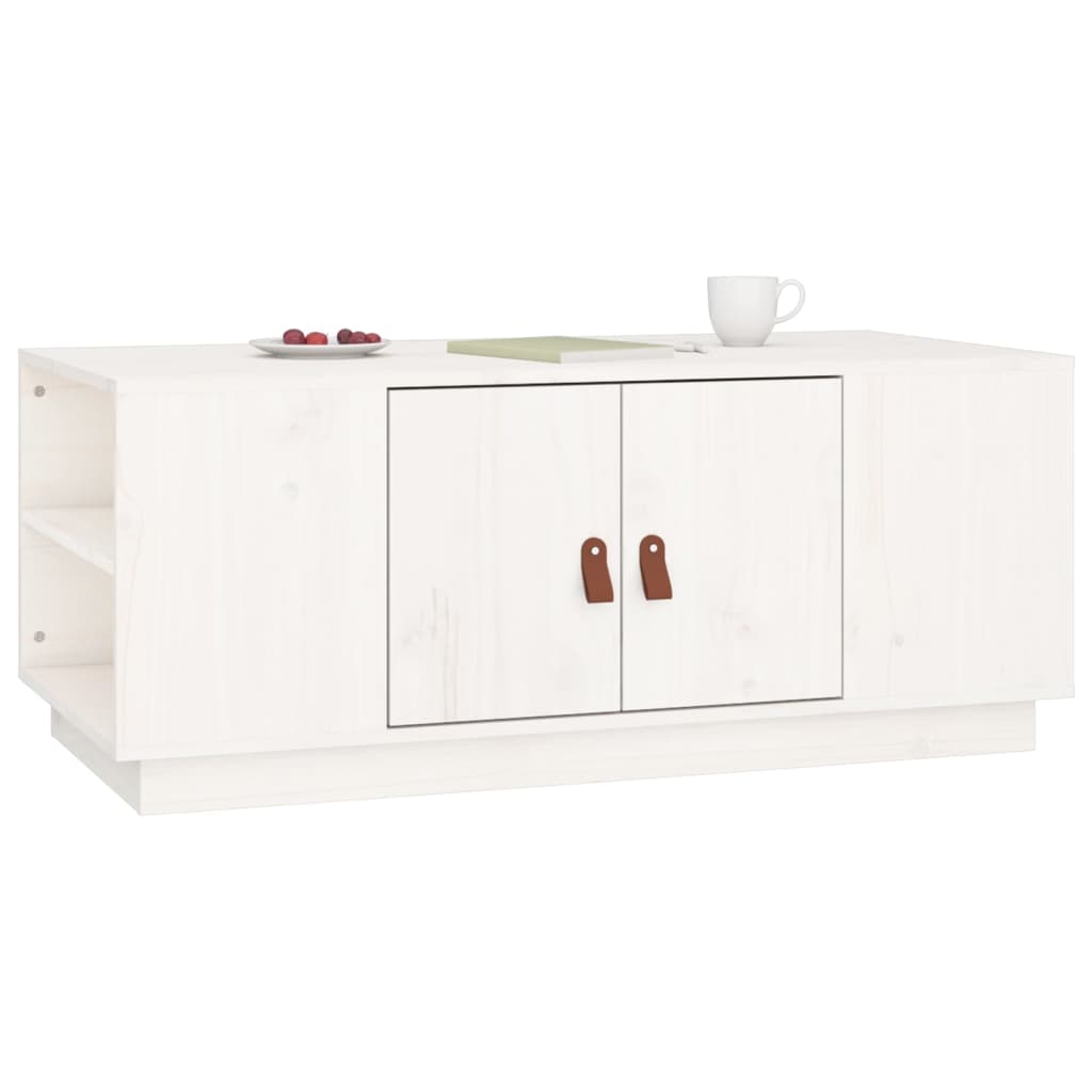 Table basse Blanc 100x50x41 cm Bois massif de pin - XIOS