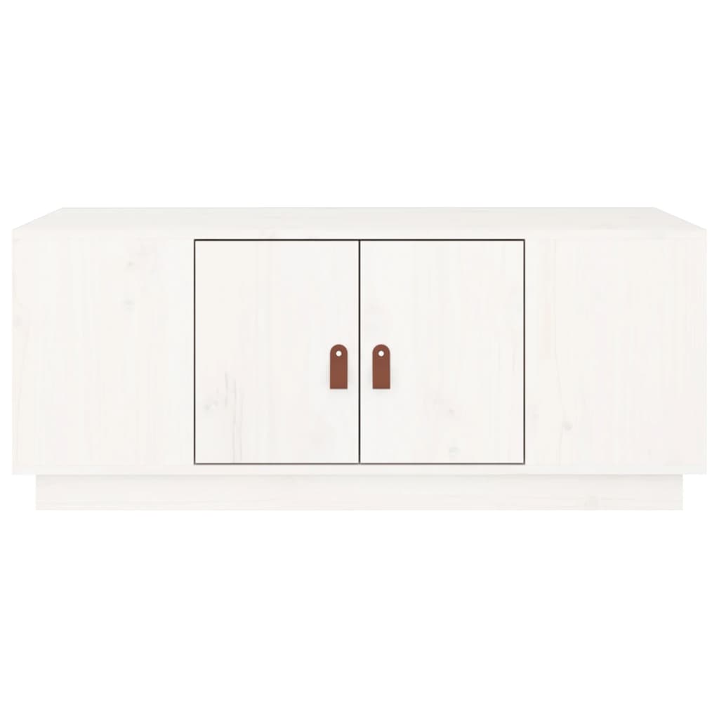 Table basse Blanc 100x50x41 cm Bois massif de pin - XIOS