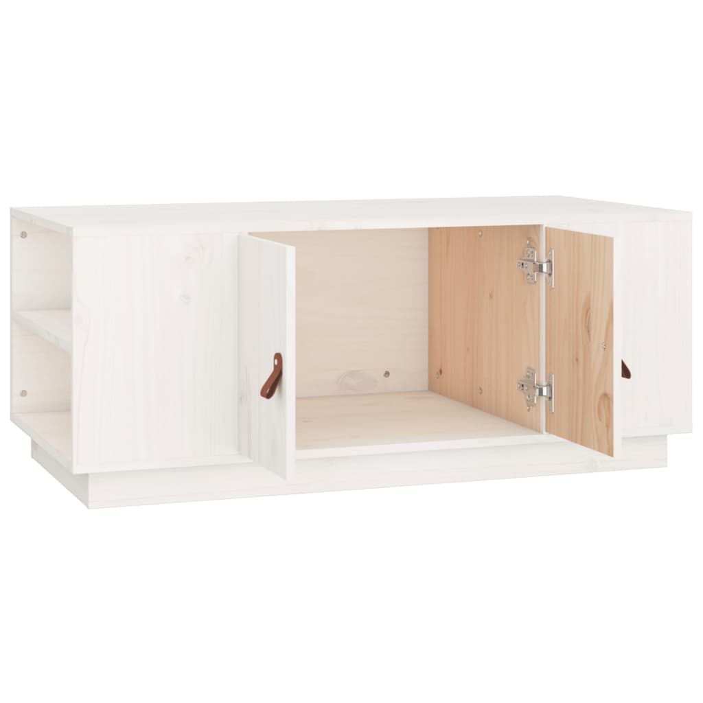 Table basse Blanc 100x50x41 cm Bois massif de pin - XIOS