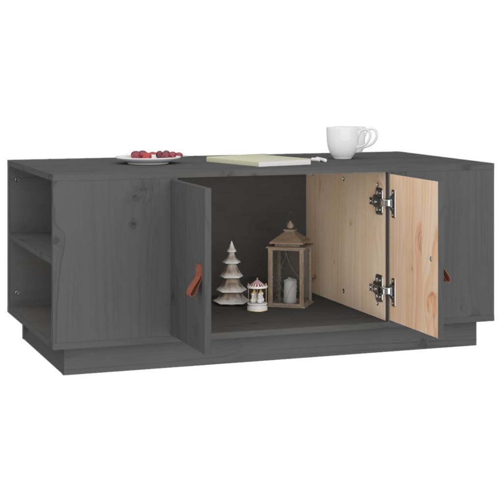 Table basse Gris 100x50x41 cm Bois massif de pin - XIOS
