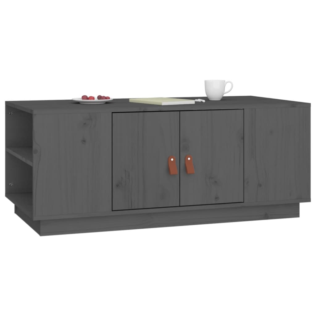Table basse Gris 100x50x41 cm Bois massif de pin - XIOS