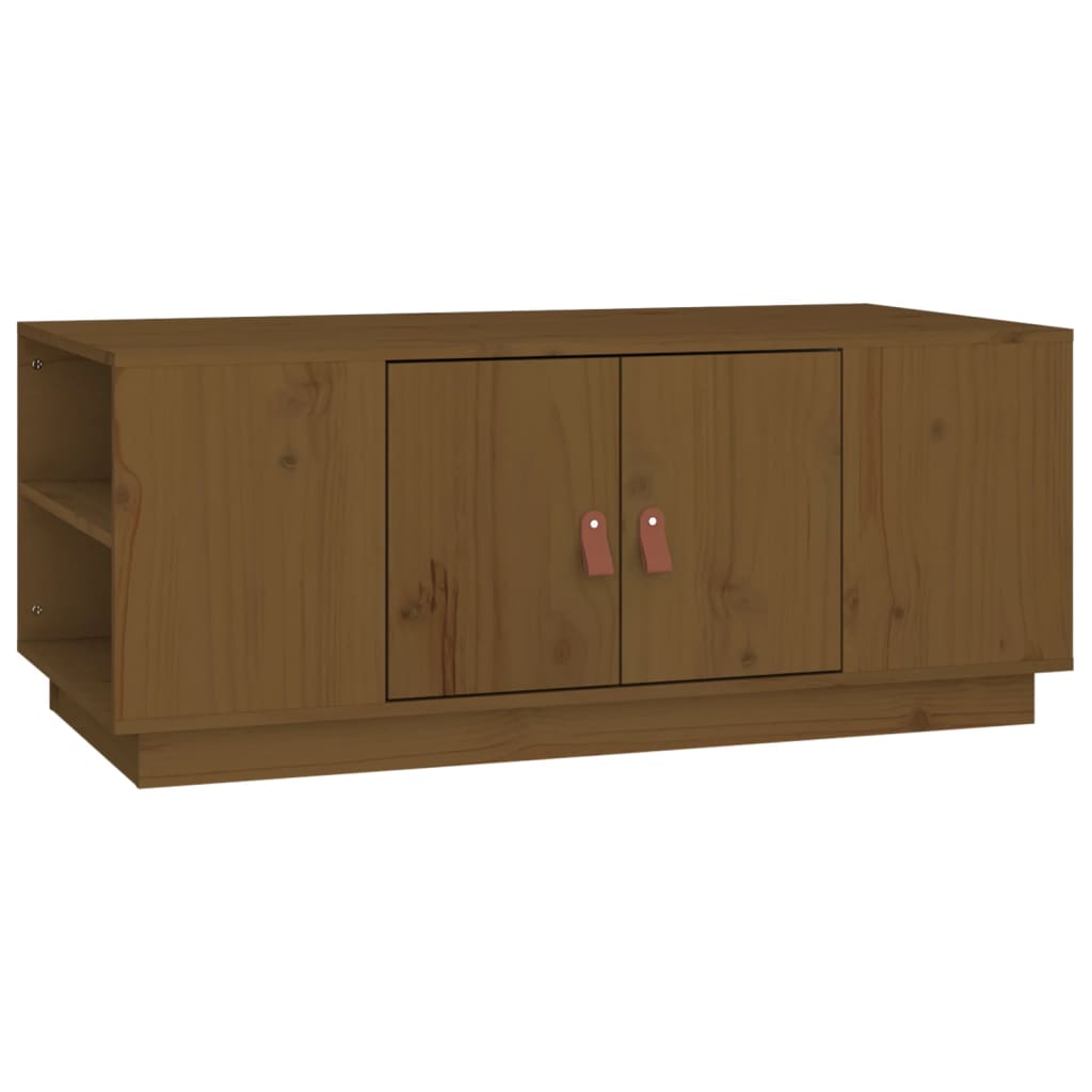 Table basse Marron miel 100x50x41 cm Bois massif de pin - XIOS
