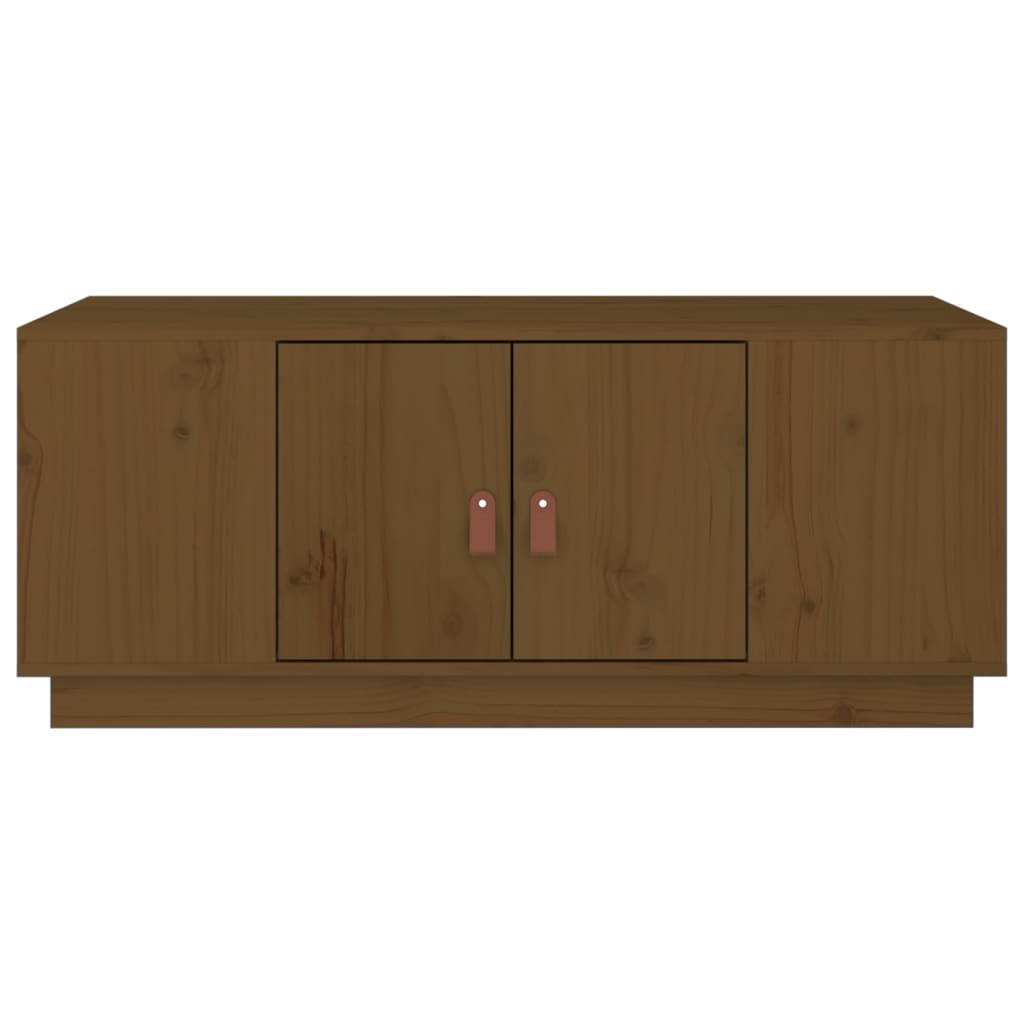 Table basse Marron miel 100x50x41 cm Bois massif de pin - XIOS