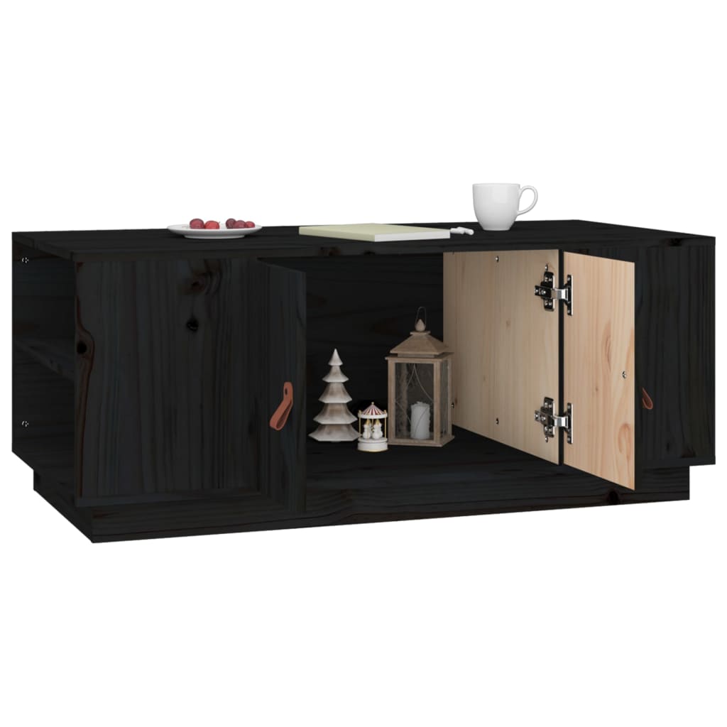 Table basse Noir 100x50x41 cm Bois massif de pin - XIOS