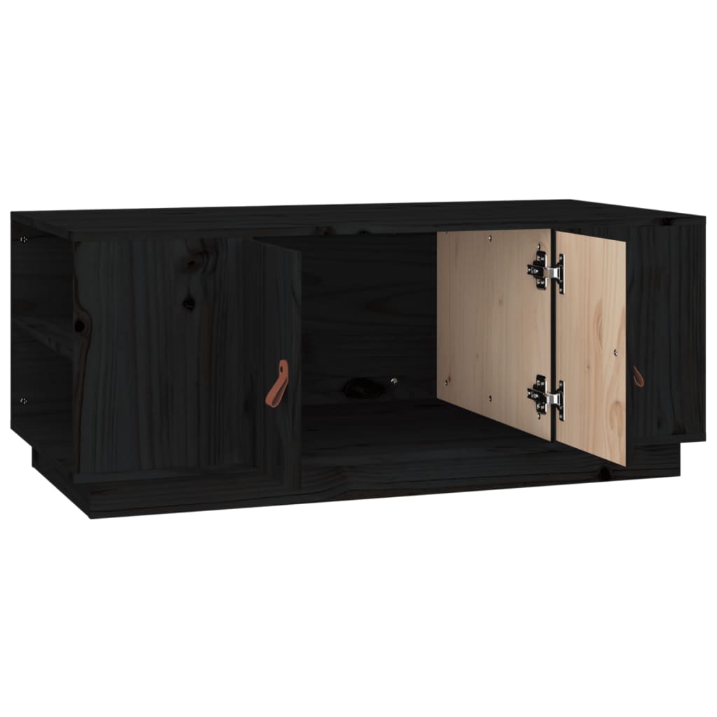Table basse Noir 100x50x41 cm Bois massif de pin - XIOS