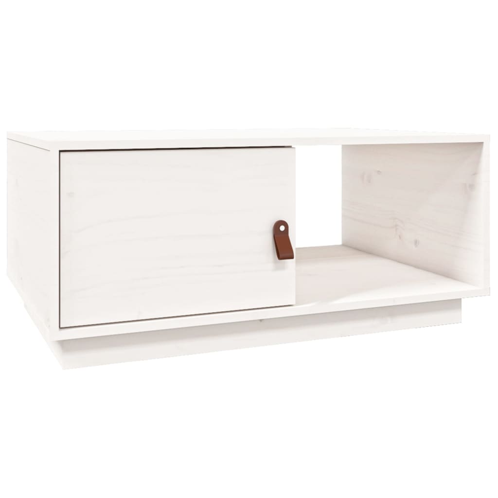 Table basse Blanc 80x50x35,5 cm Bois massif de pin - XIOS