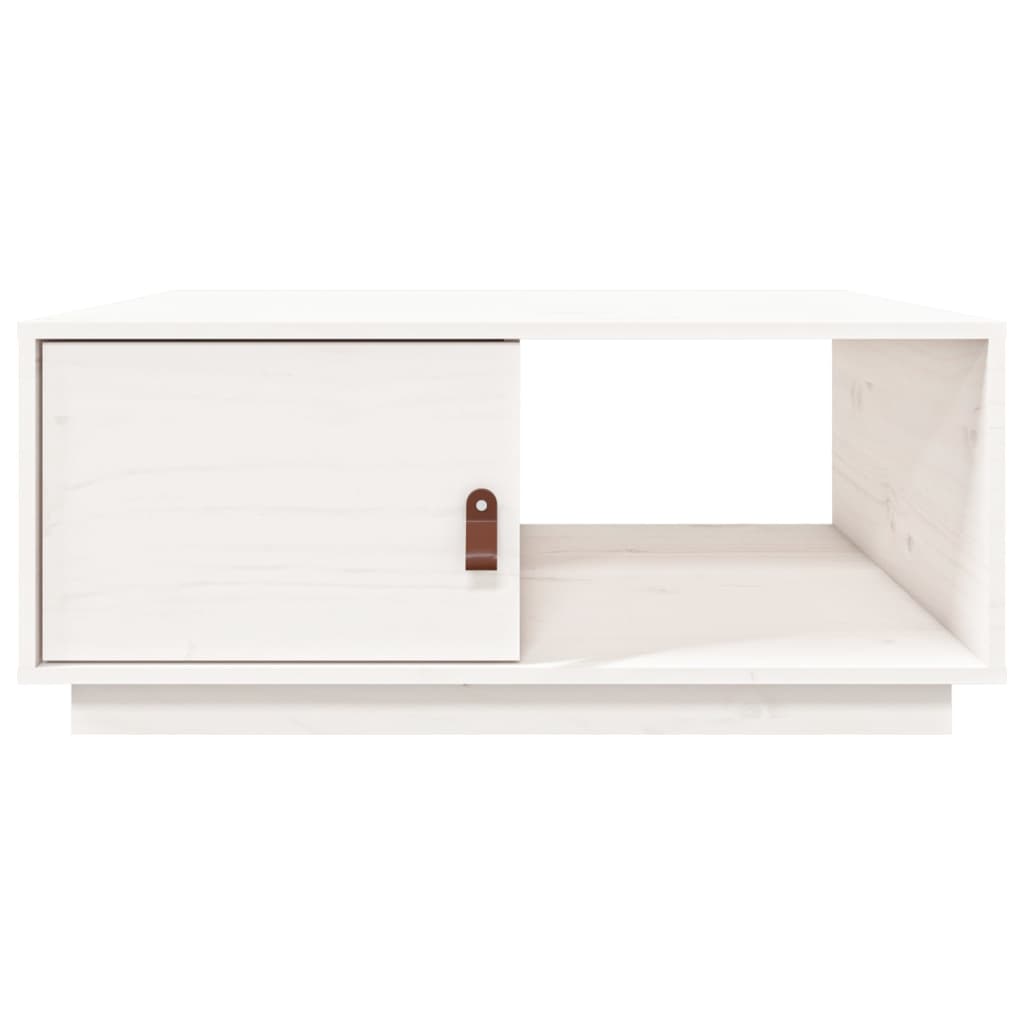 Table basse Blanc 80x50x35,5 cm Bois massif de pin - XIOS