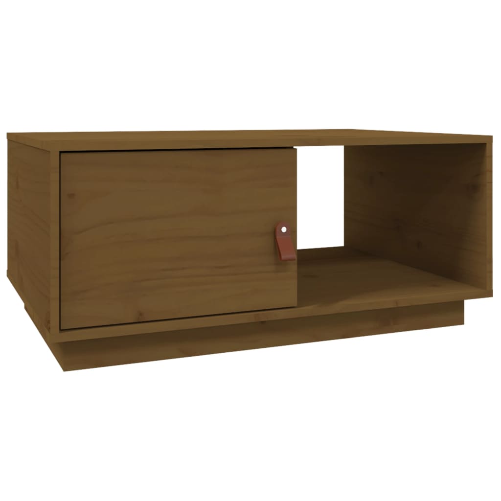 Table basse Marron miel 80x50x35,5 cm Bois massif de pin - XIOS