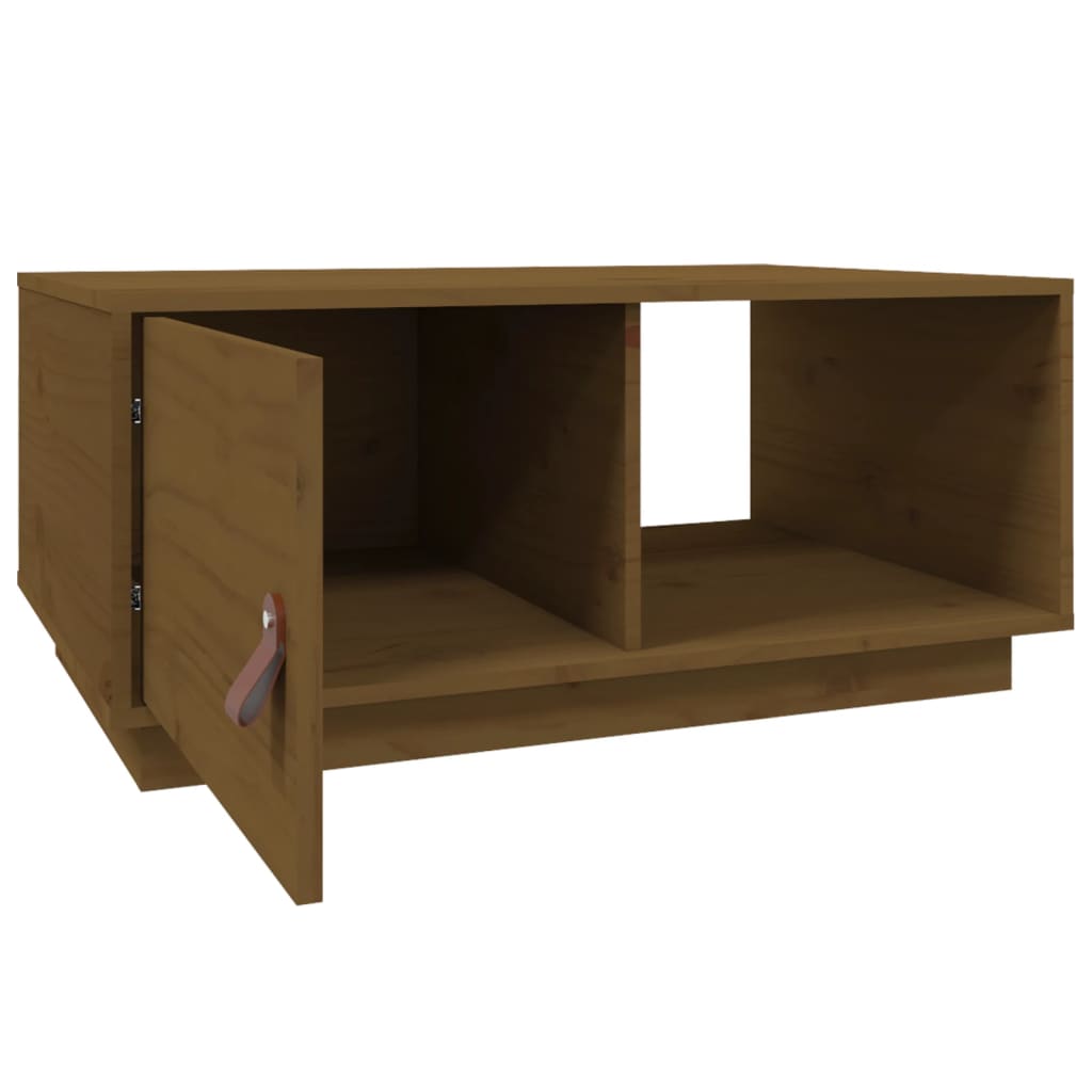 Table basse Marron miel 80x50x35,5 cm Bois massif de pin - XIOS