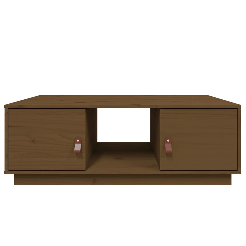 Table basse Marron miel 100x50x35 cm Bois massif de pin - XIOS