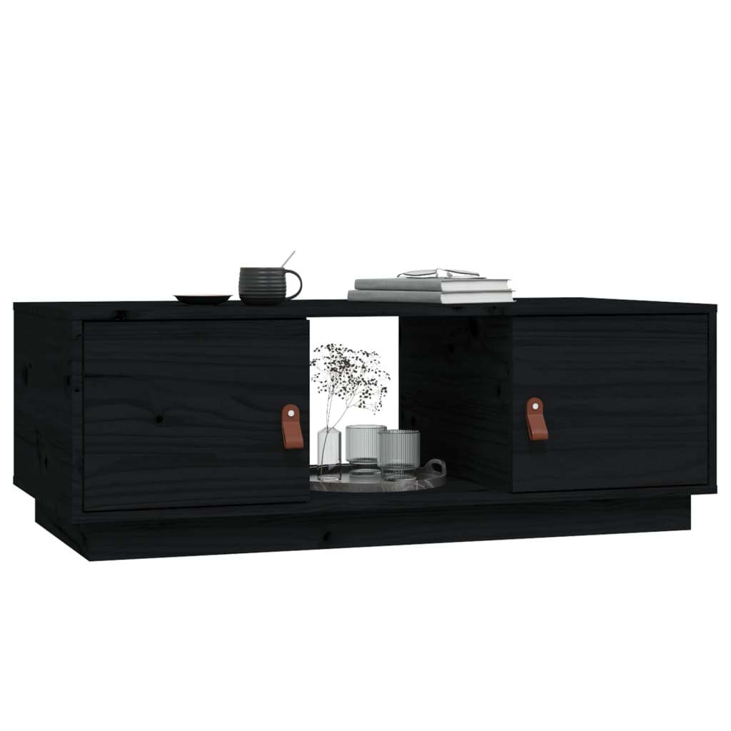 Table basse Noir 100x50x35 cm Bois massif de pin - XIOS