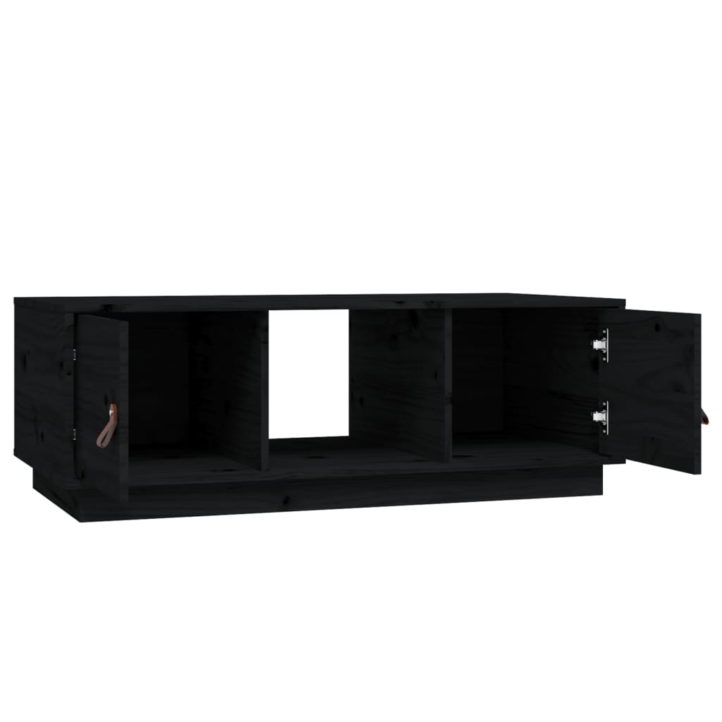 Table basse Noir 100x50x35 cm Bois massif de pin - XIOS