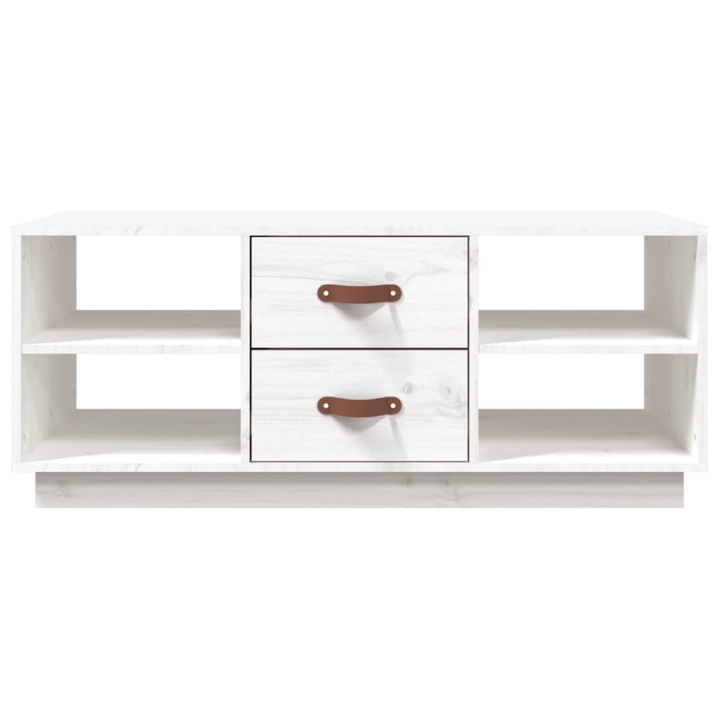 Table basse Blanc 100x50x41 cm Bois massif de pin - XIOS