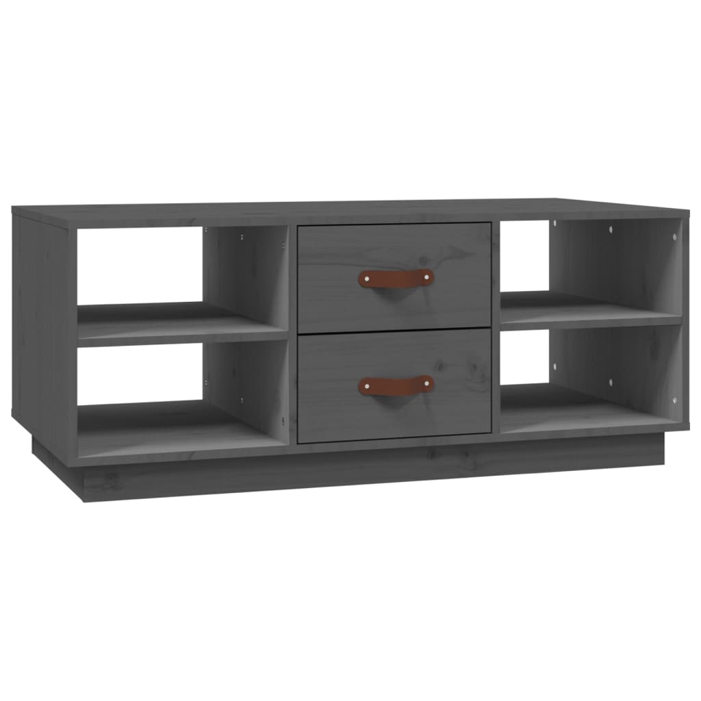 Table basse Gris 100x50x41 cm Bois massif de pin - XIOS