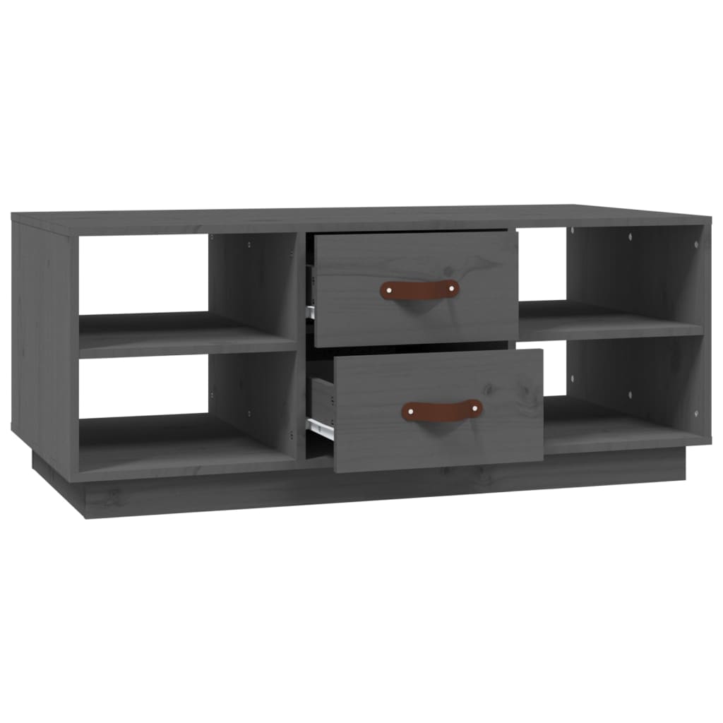 Table basse Gris 100x50x41 cm Bois massif de pin - XIOS