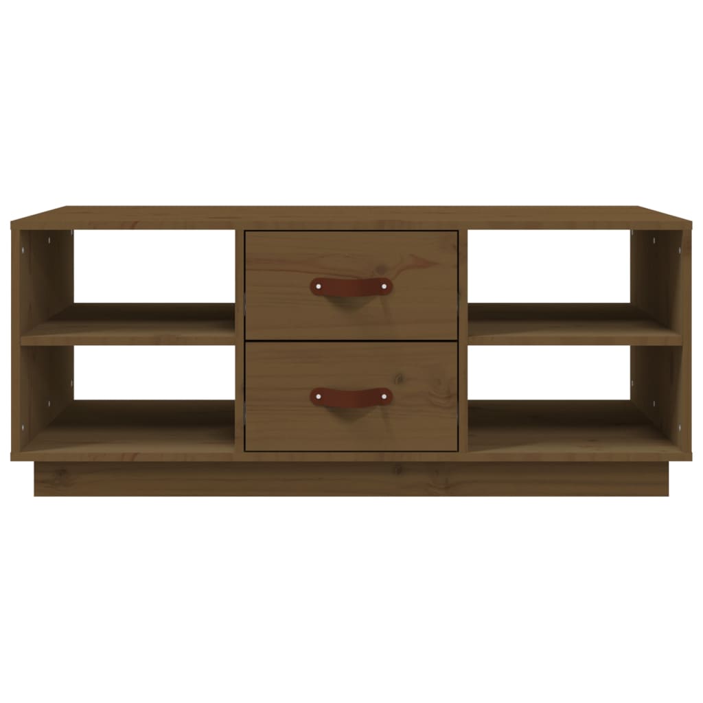 Table basse Marron miel 100x50x41 cm Bois massif de pin - XIOS
