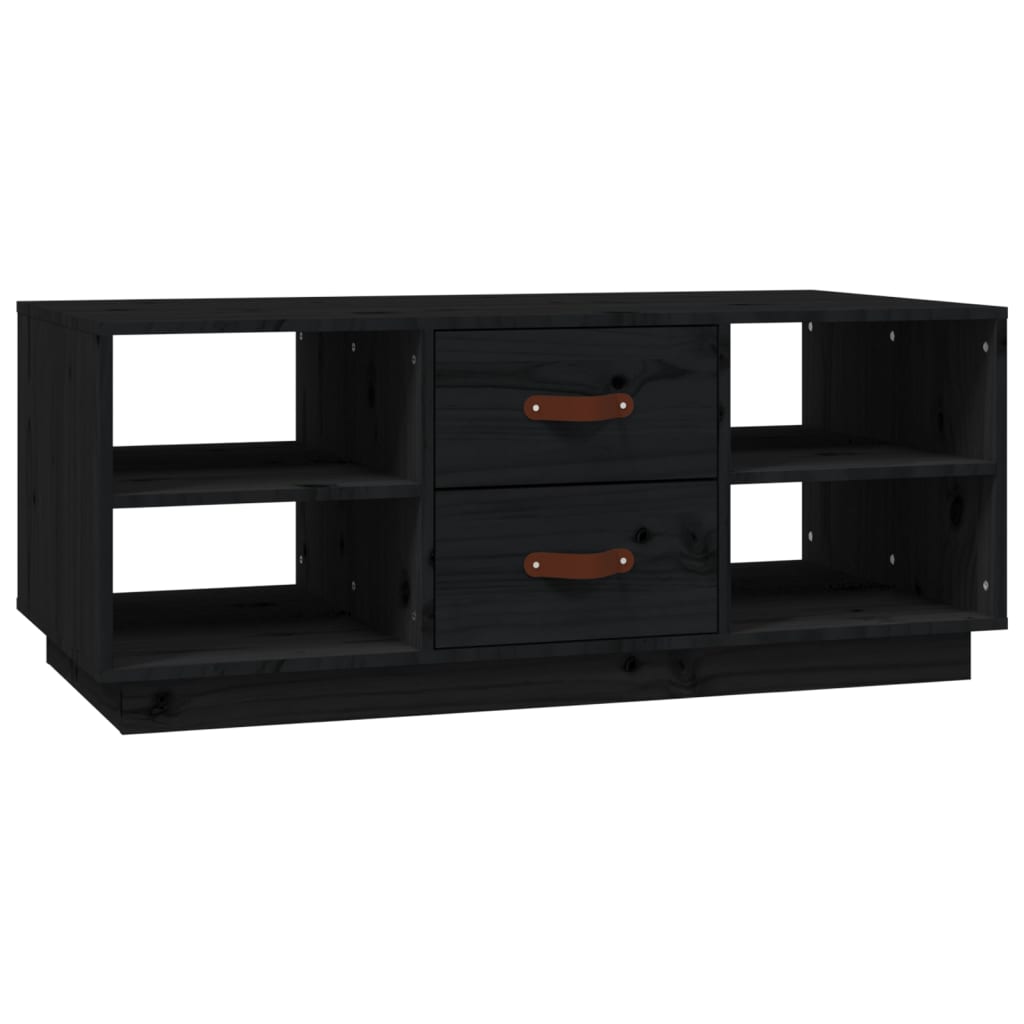 Table basse Noir 100x50x41 cm Bois massif de pin - XIOS