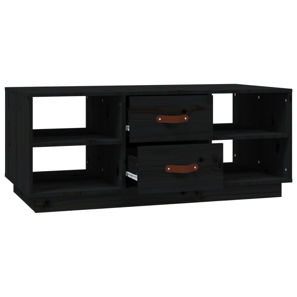 Table basse Noir 100x50x41 cm Bois massif de pin - XIOS