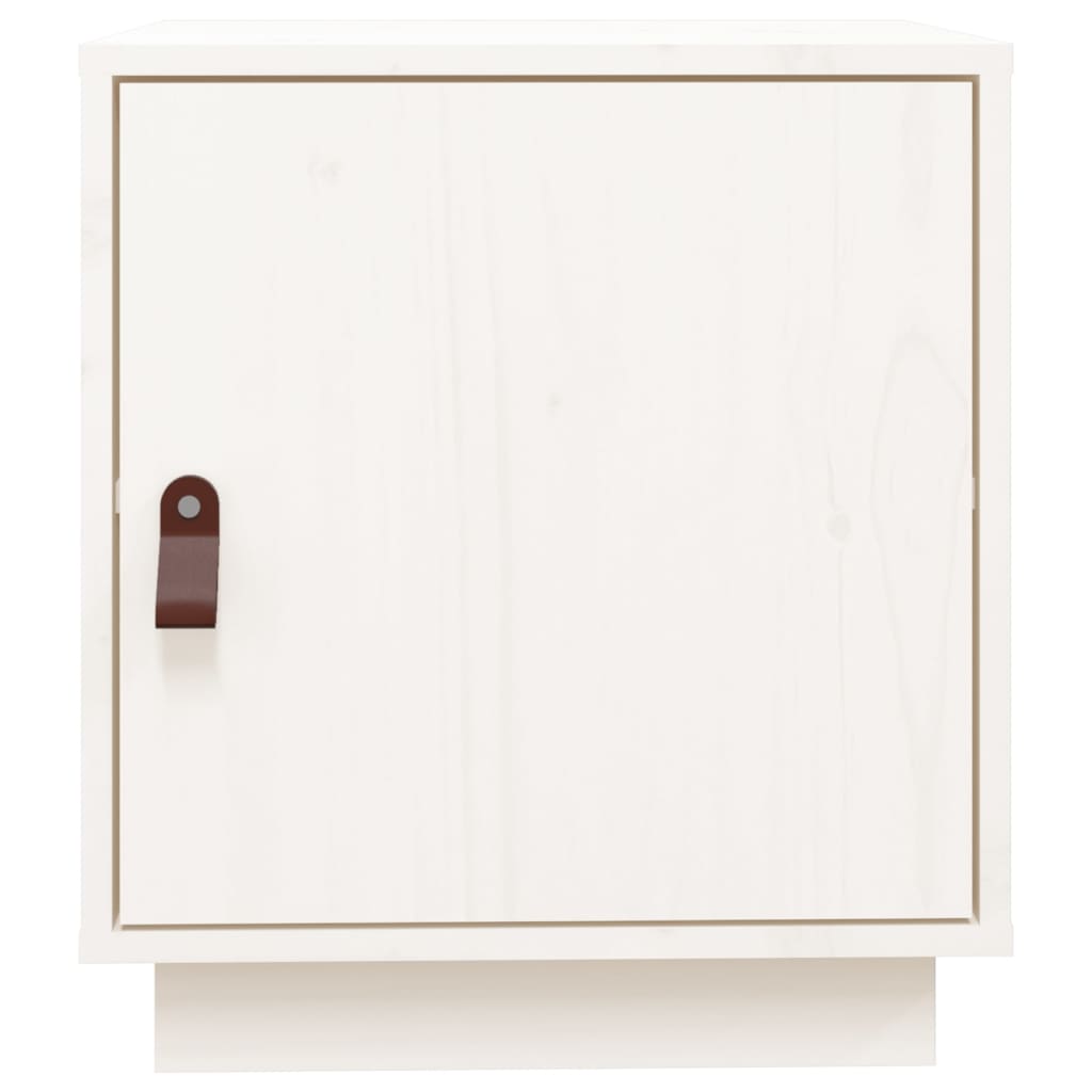 Table de chevet Blanc 40x34x45 cm Bois de pin massif - XIOS