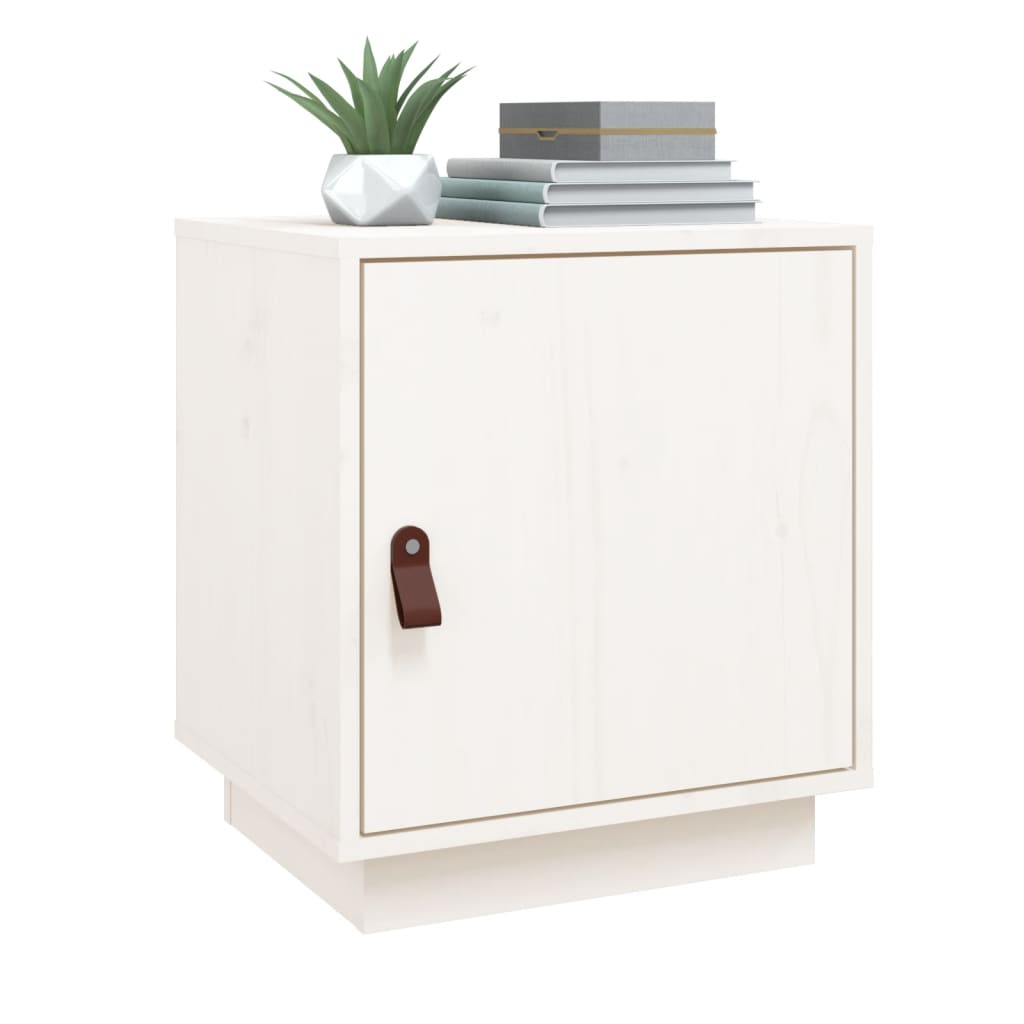 Tables de chevet 2 pcs Blanc 40x34x45 cm Bois de pin massif - XIOS