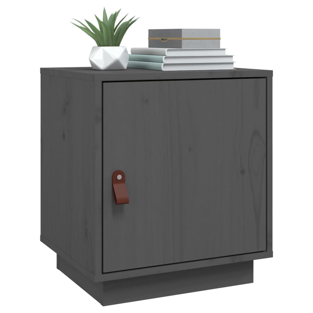 Tables de chevet 2 pcs Gris 40x34x45 cm Bois de pin massif - XIOS