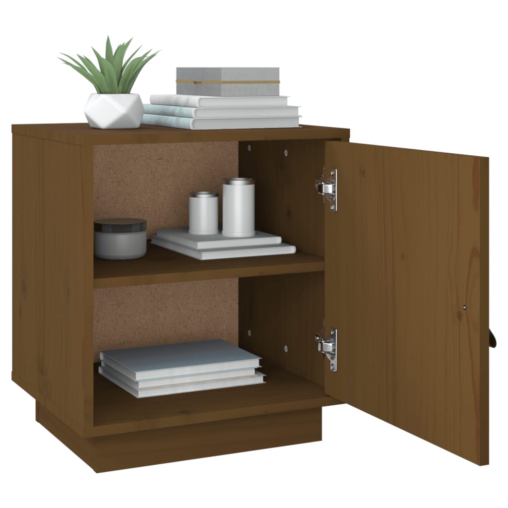 Tables de chevet 2pcs Marron miel 40x34x45cm Bois de pin massif - XIOS