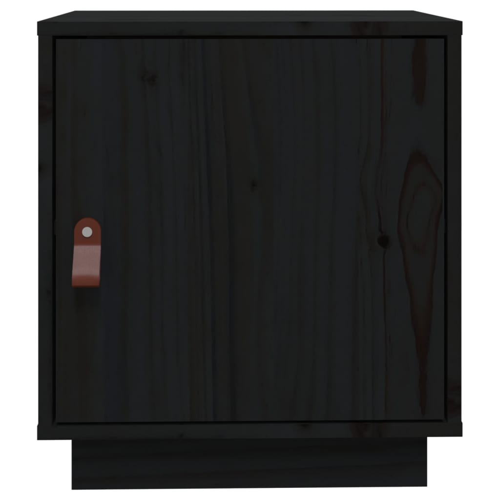 Table de chevet Noir 40x34x45 cm Bois de pin massif - XIOS