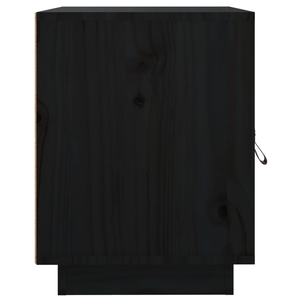 Table de chevet Noir 40x34x45 cm Bois de pin massif - XIOS