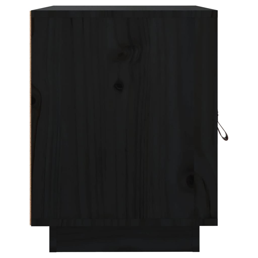 Tables de chevet 2 pcs Noir 40x34x45 cm Bois de pin massif - XIOS