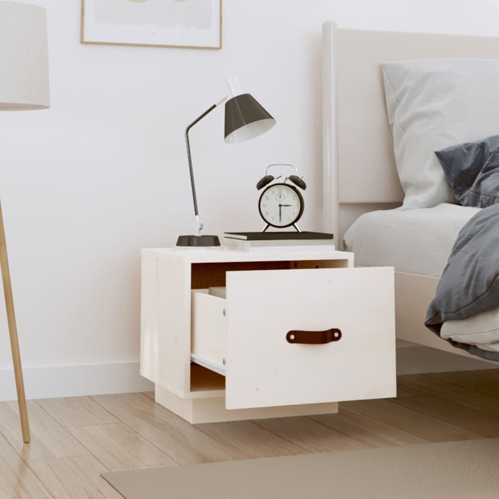 Tables de chevet 2 pcs Blanc 40x34x35 cm Bois de pin massif - XIOS
