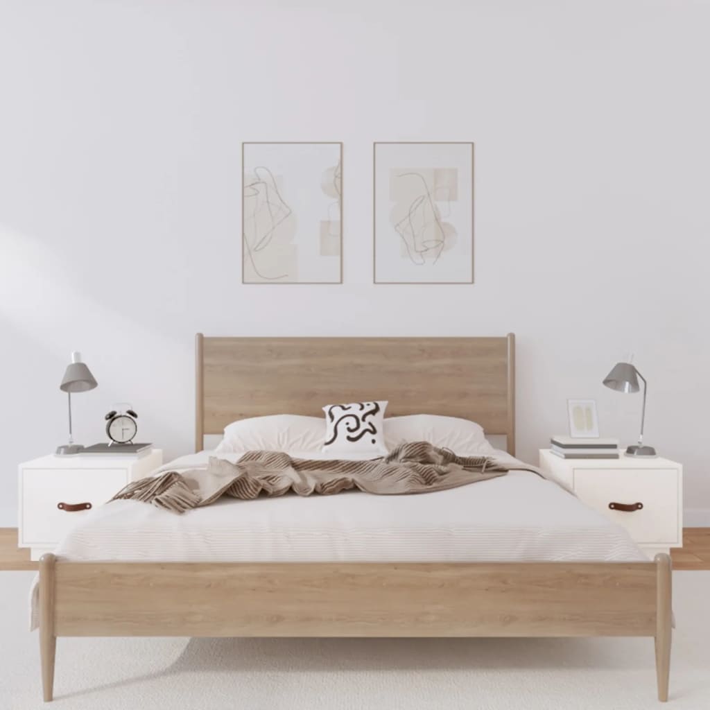 Tables de chevet 2 pcs Blanc 40x34x35 cm Bois de pin massif - XIOS