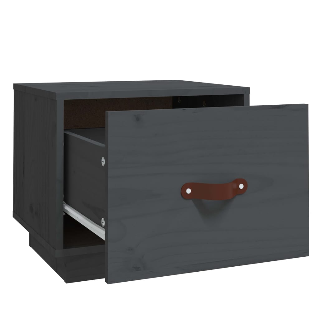 Tables de chevet 2 pcs Gris 40x34x35 cm Bois de pin massif - XIOS