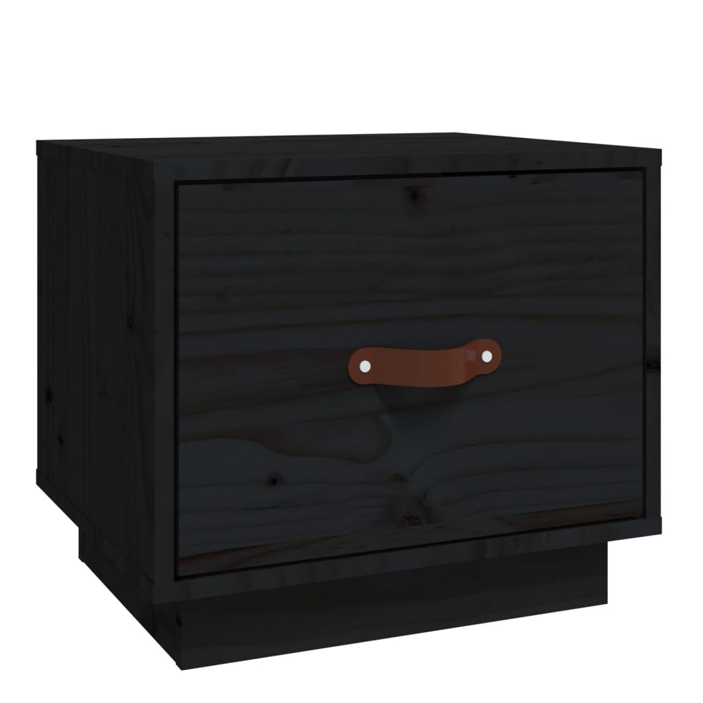 Table de chevet Noir 40x34x35 cm Bois de pin solide - XIOS