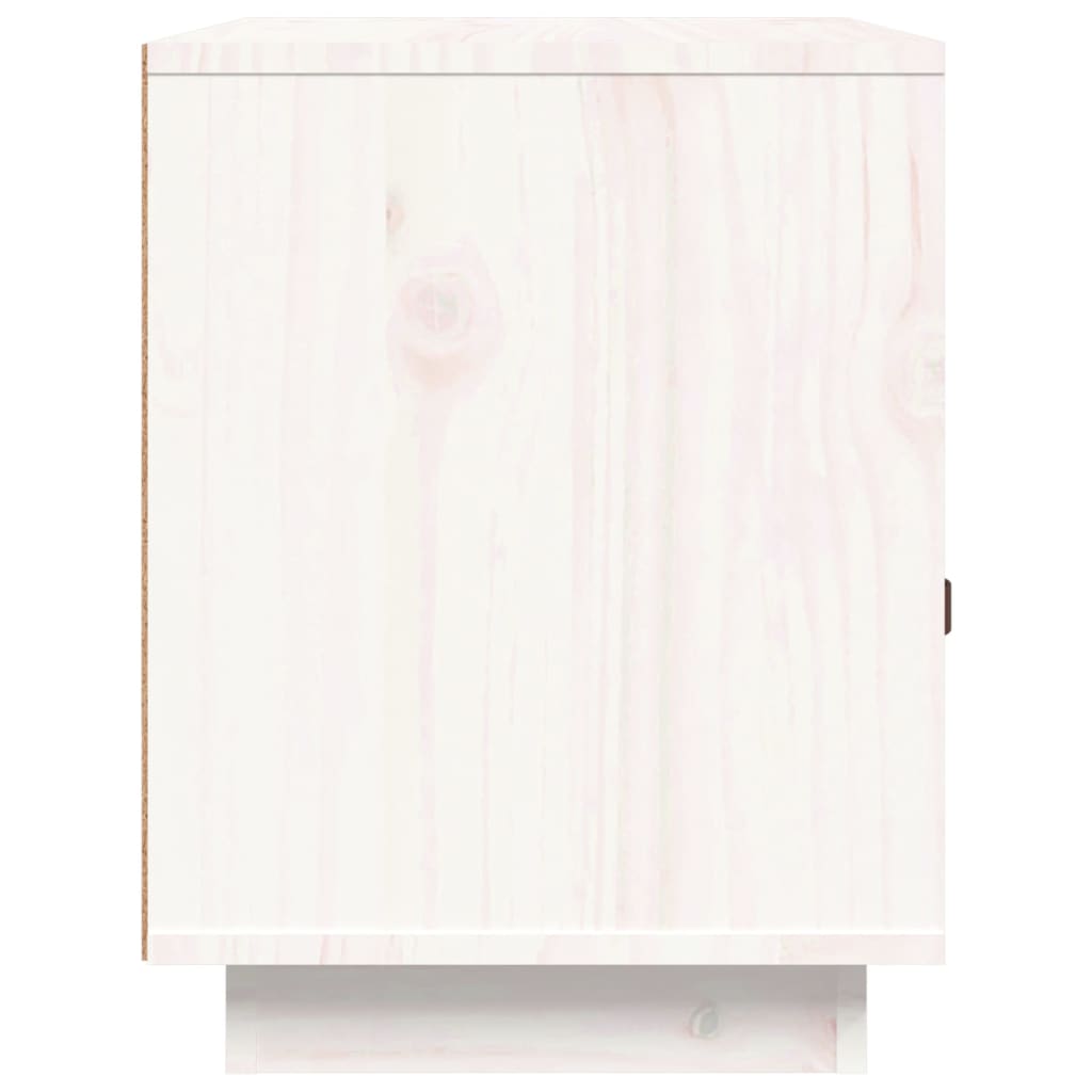 Table de chevet Blanc 40x34x45 cm Bois de pin massif - XIOS