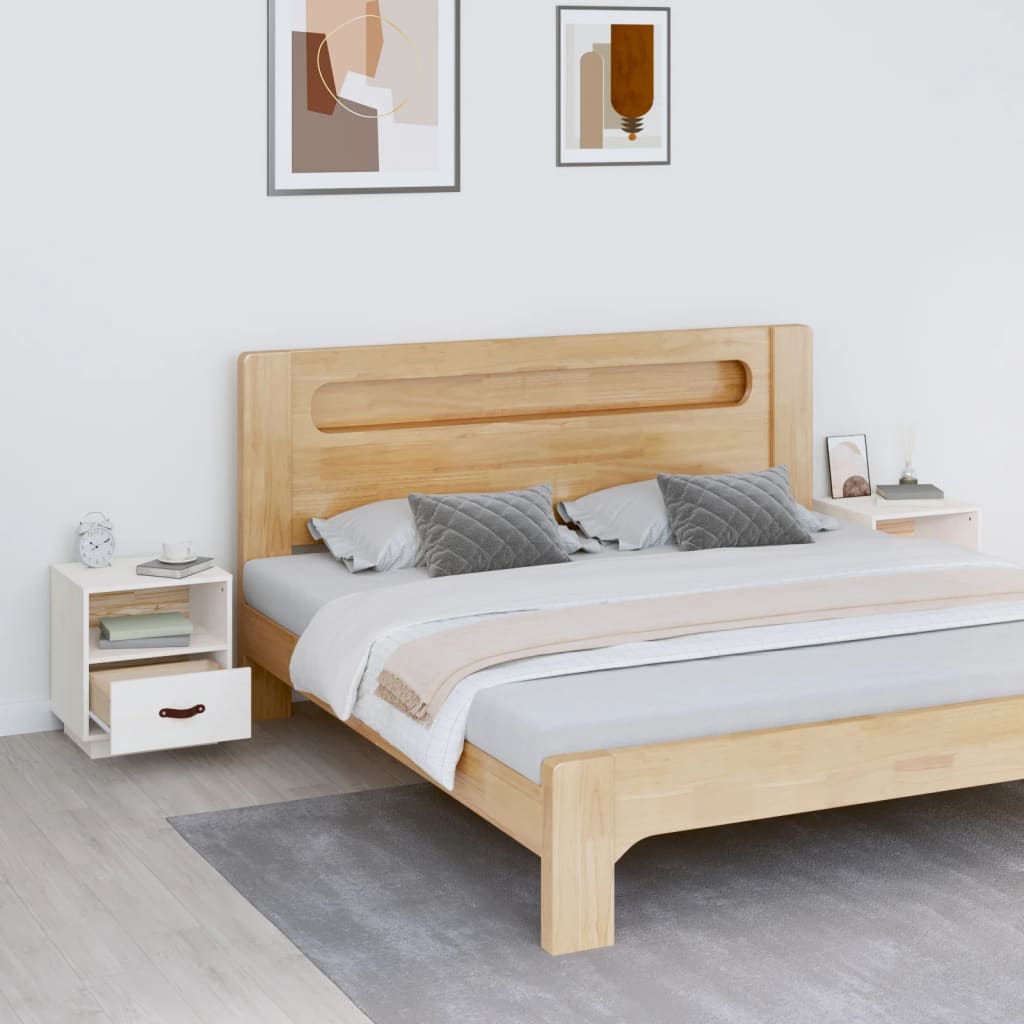 Tables de chevet 2 pcs Blanc 40x34x45 cm Bois de pin massif - XIOS