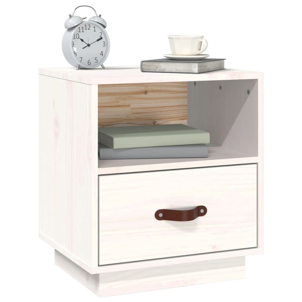 Tables de chevet 2 pcs Blanc 40x34x45 cm Bois de pin massif - XIOS