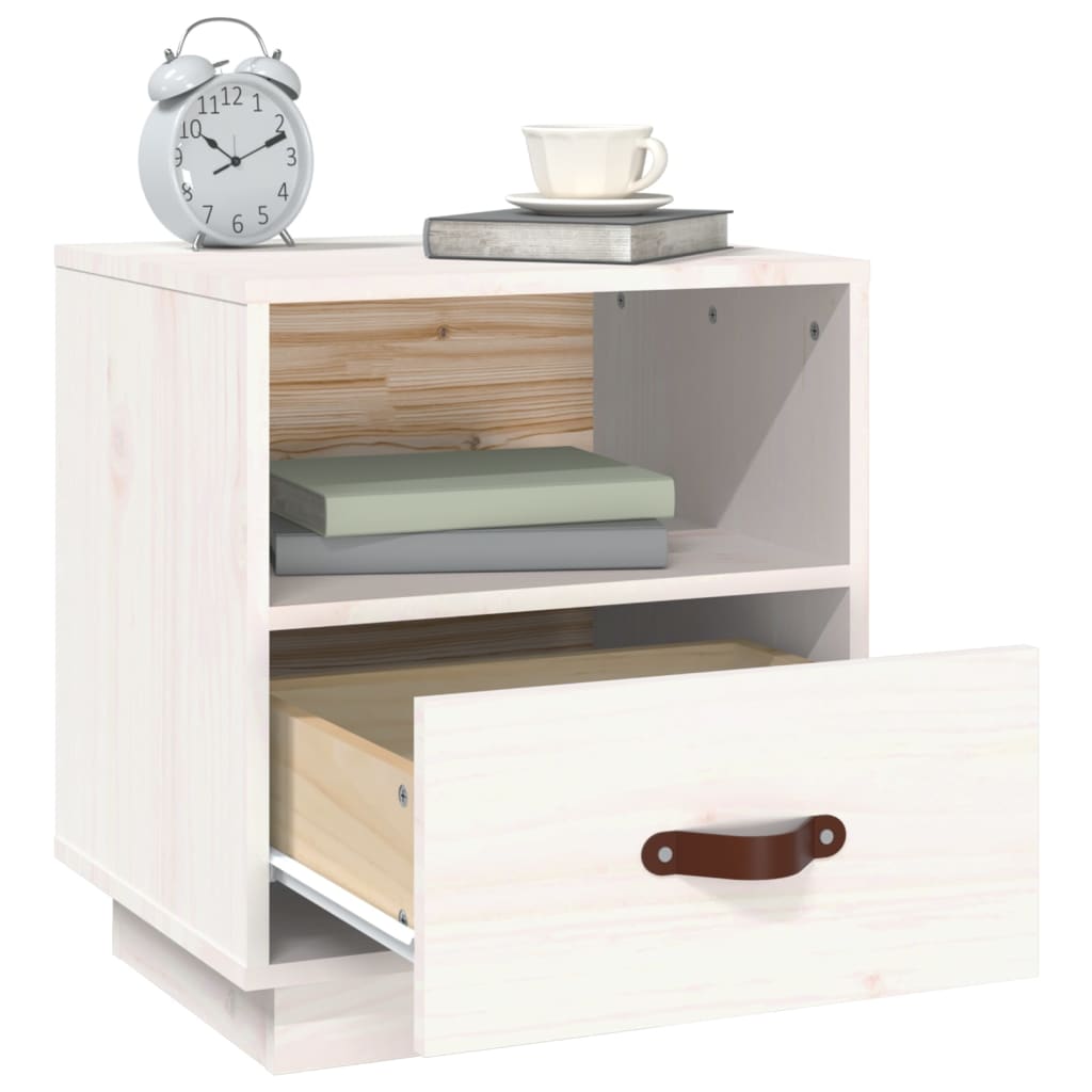 Tables de chevet 2 pcs Blanc 40x34x45 cm Bois de pin massif - XIOS
