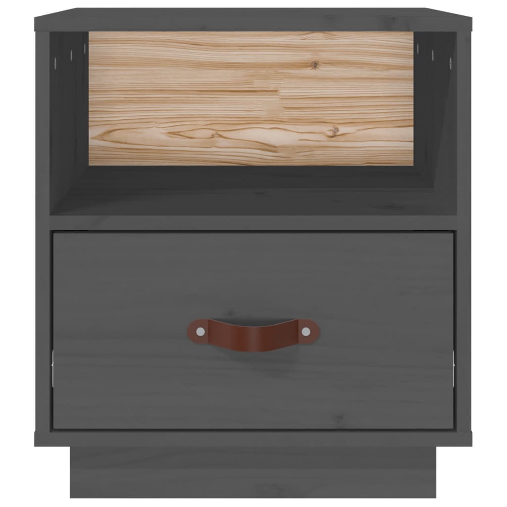 Tables de chevet 2 pcs Gris 40x34x45 cm Bois de pin massif - XIOS