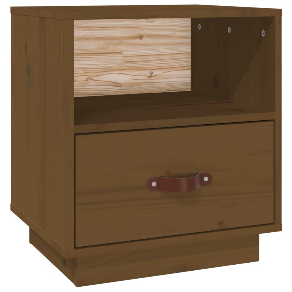 Table de chevet Marron miel 40x34x45 cm Bois de pin massif - XIOS
