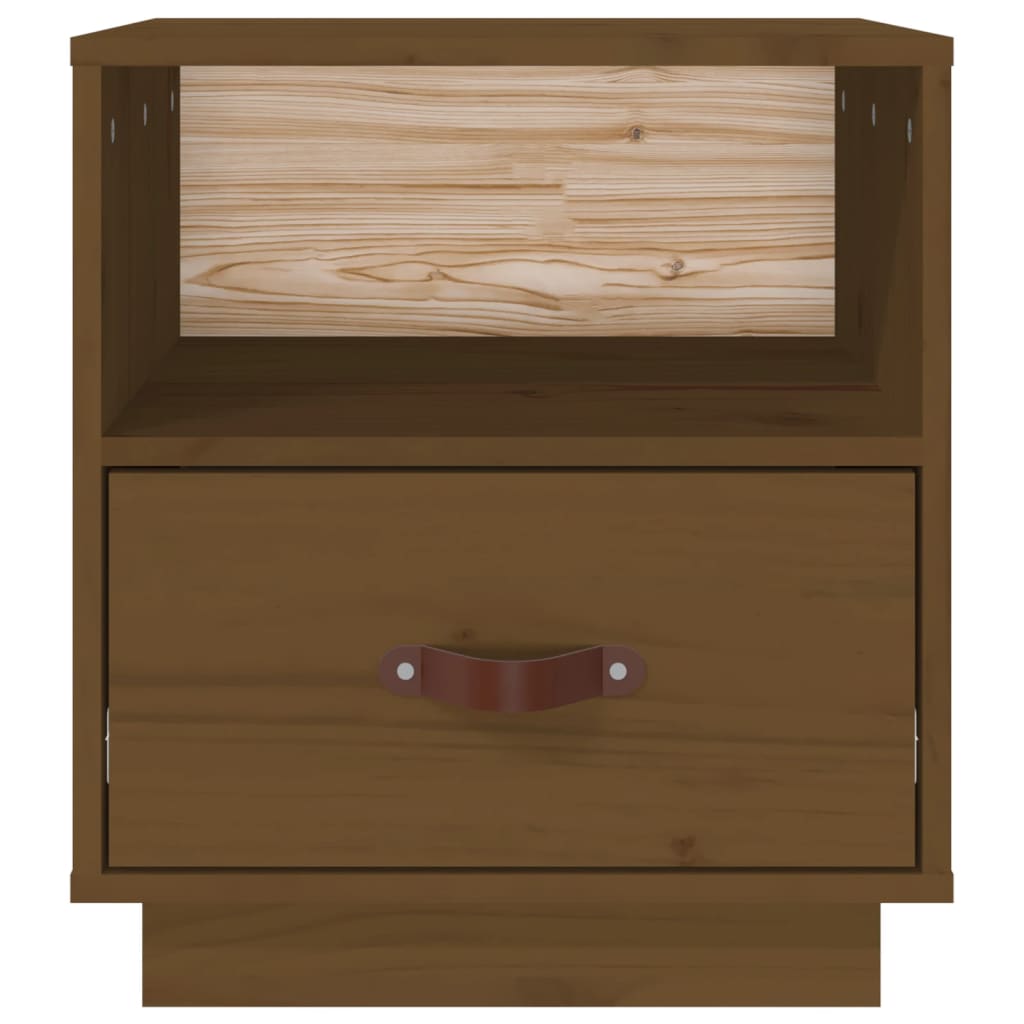 Table de chevet Marron miel 40x34x45 cm Bois de pin massif - XIOS